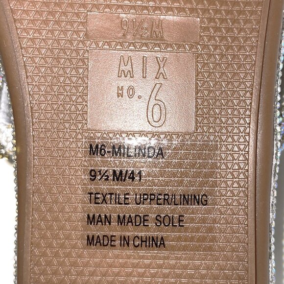 New In Box Size 9.5 MIX No. 6 Milinda Strappy Rhinestone Flat Sandal - Picture 4 of 7